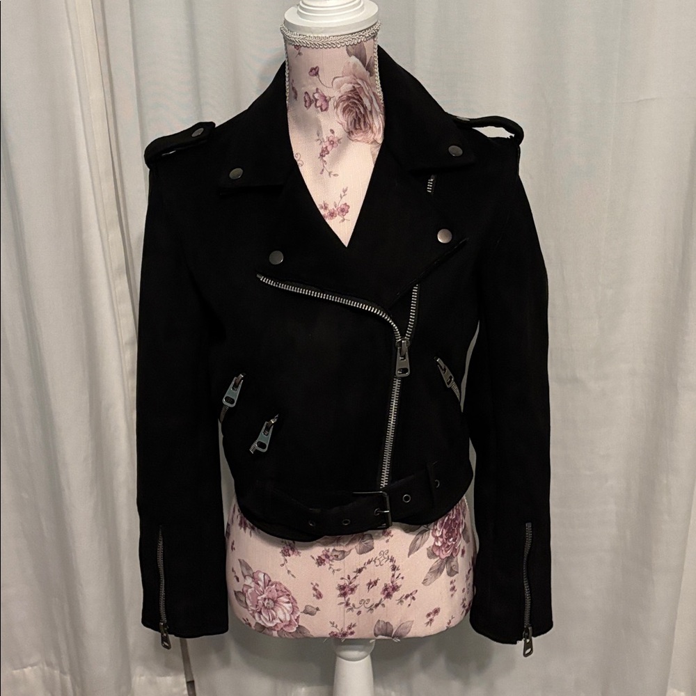 Tahari Faux Suede‎ Moto Jacket